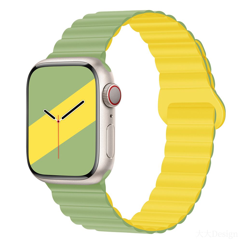 Applicable to Apple watch straps 1-10 generations Apple iwatch9S10 second generation two-color buckle silicone magnetic watch strap – SW-03 party X party