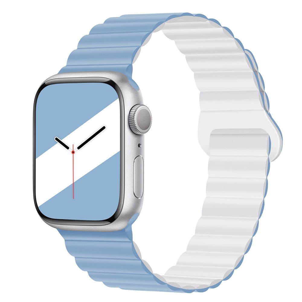 Applicable to Apple watch straps 1-10 generations Apple iwatch9S10 second generation two-color buckle silicone magnetic watch strap – SW-03 party X party