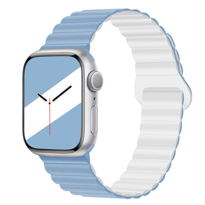 Applicable to Apple watch straps 1-10 generations Apple iwatch9S10 second generation two-color buckle silicone magnetic watch strap – SW-03 party X party