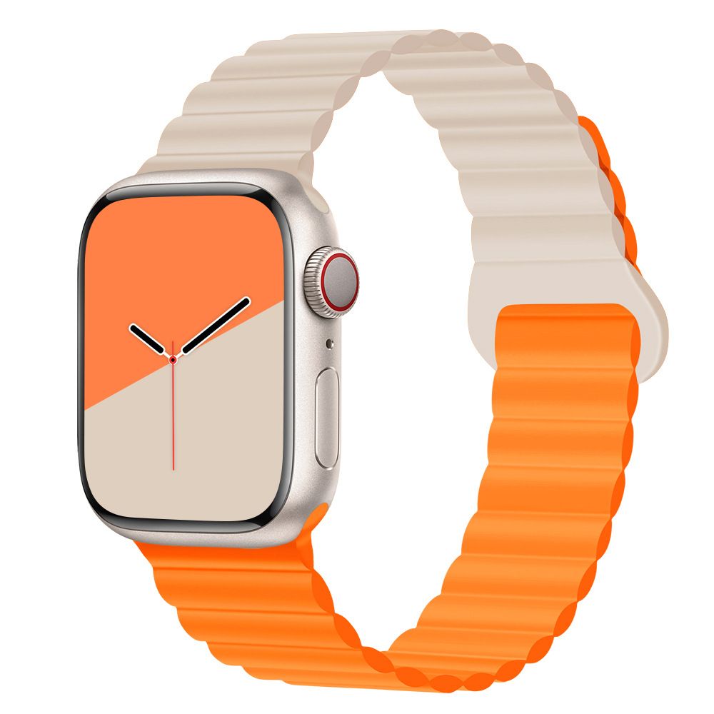 Applicable to Apple watch straps 1-10 generations Apple iwatch9S10 second generation two-color buckle silicone magnetic watch strap – SW-03 party X party