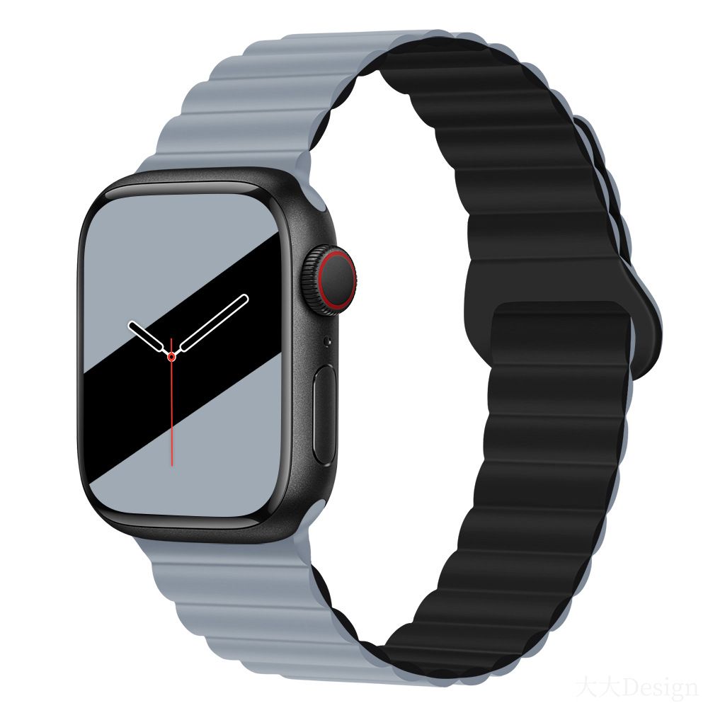 Applicable to Apple watch straps 1-10 generations Apple iwatch9S10 second generation two-color buckle silicone magnetic watch strap – SW-03 party X party