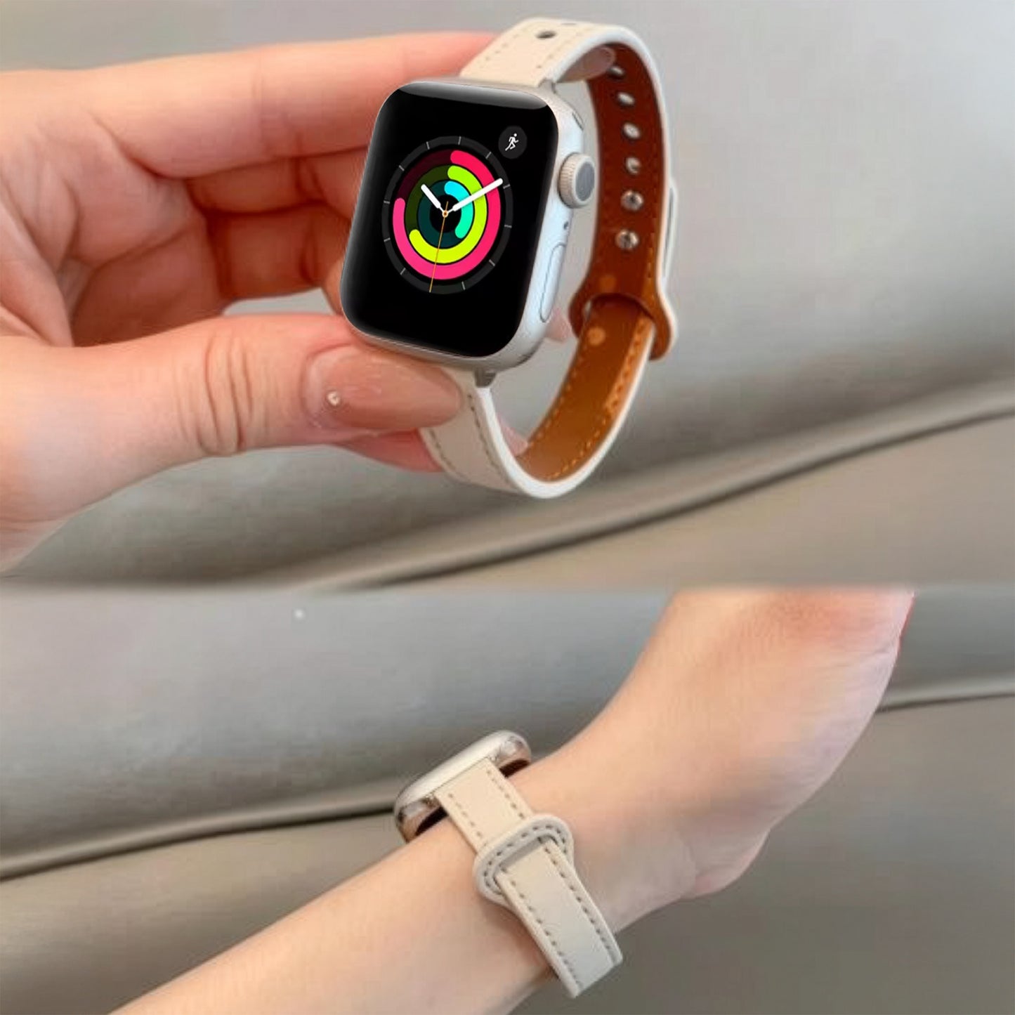 Apple Watch Minimalist Slim Leather Strap – Double-Pin Design SW-34 party X party