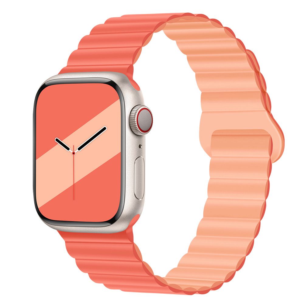 Applicable to Apple watch straps 1-10 generations Apple iwatch9S10 second generation two-color buckle silicone magnetic watch strap – SW-03 party X party