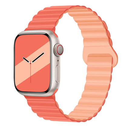 Applicable to Apple watch straps 1-10 generations Apple iwatch9S10 second generation two-color buckle silicone magnetic watch strap – SW-03 party X party