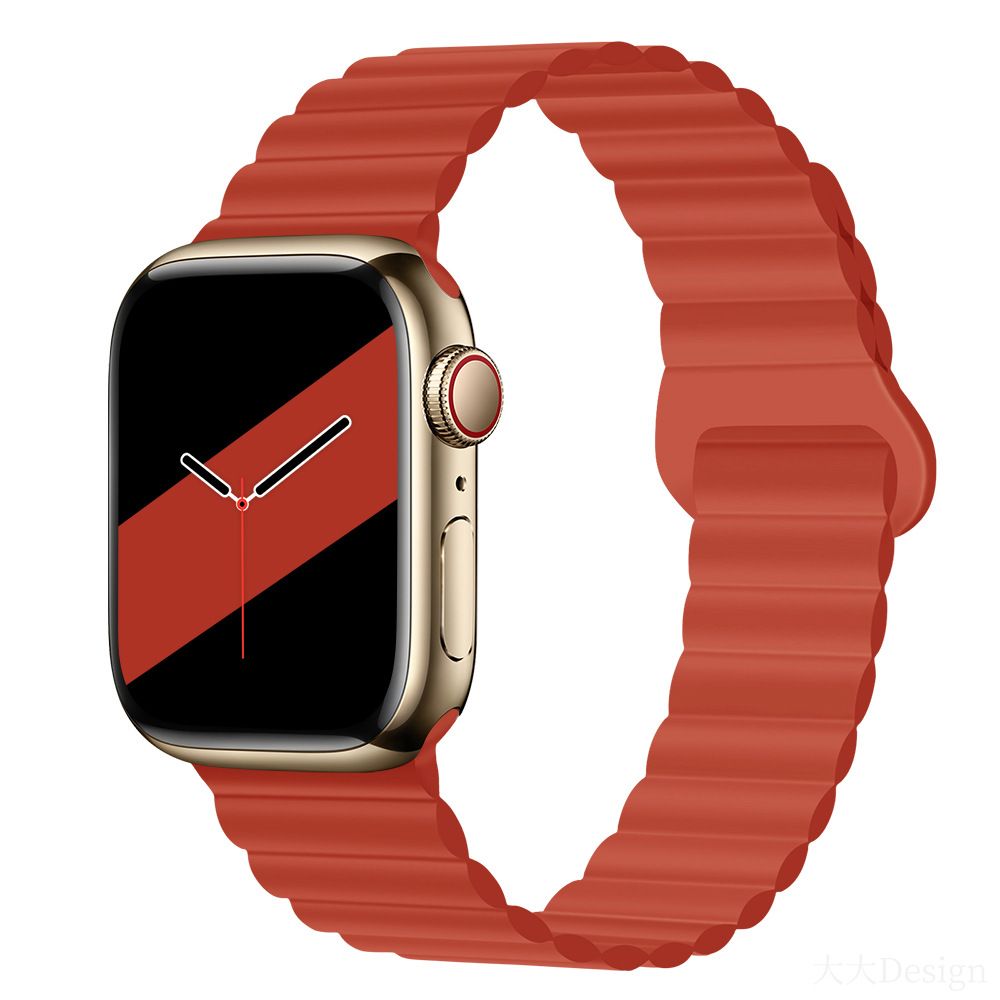Applicable to Apple watch straps 1-10 generations Apple iwatch9S10 second generation two-color buckle silicone magnetic watch strap – SW-03 party X party