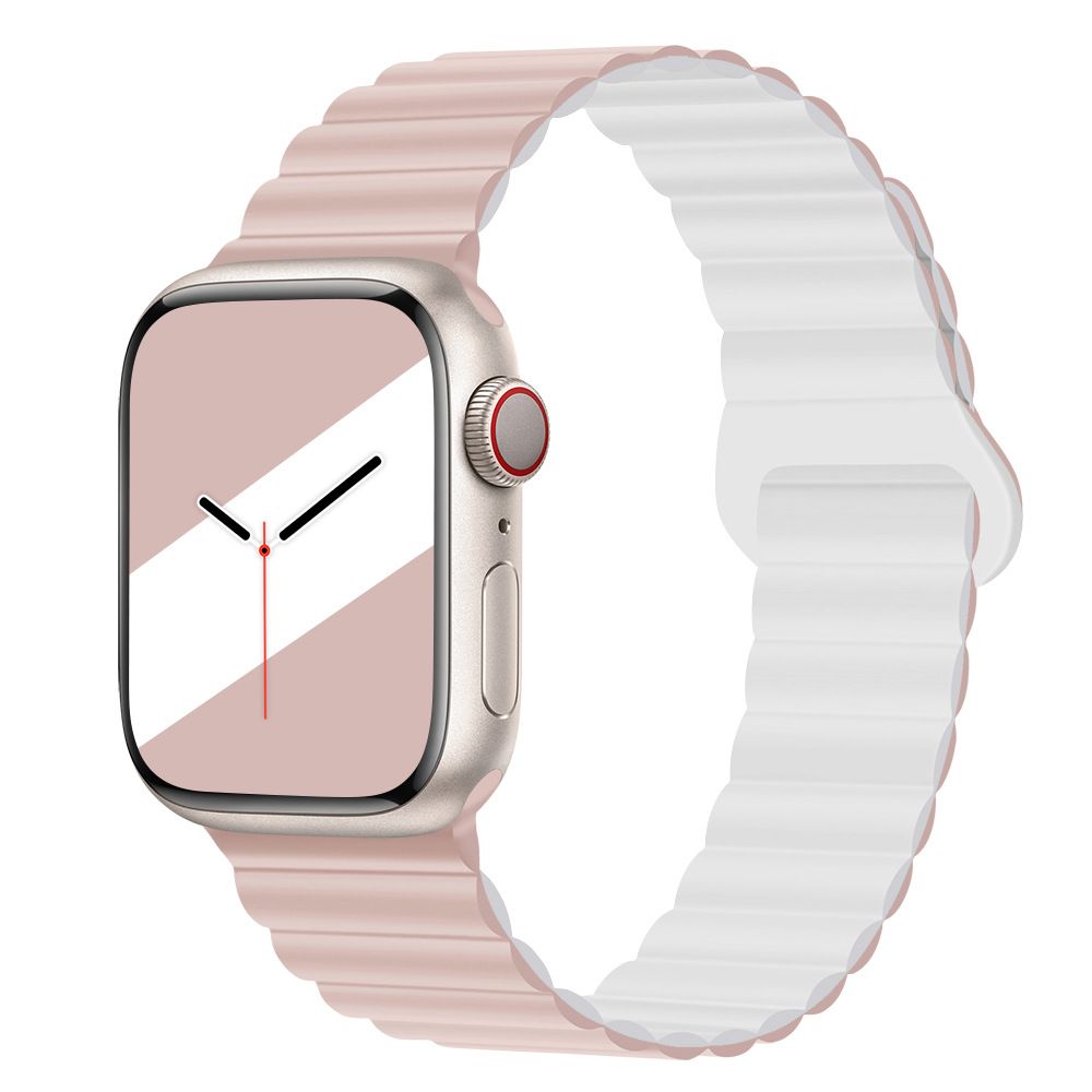 Applicable to Apple watch straps 1-10 generations Apple iwatch9S10 second generation two-color buckle silicone magnetic watch strap – SW-03 party X party