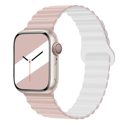 Applicable to Apple watch straps 1-10 generations Apple iwatch9S10 second generation two-color buckle silicone magnetic watch strap – SW-03 party X party