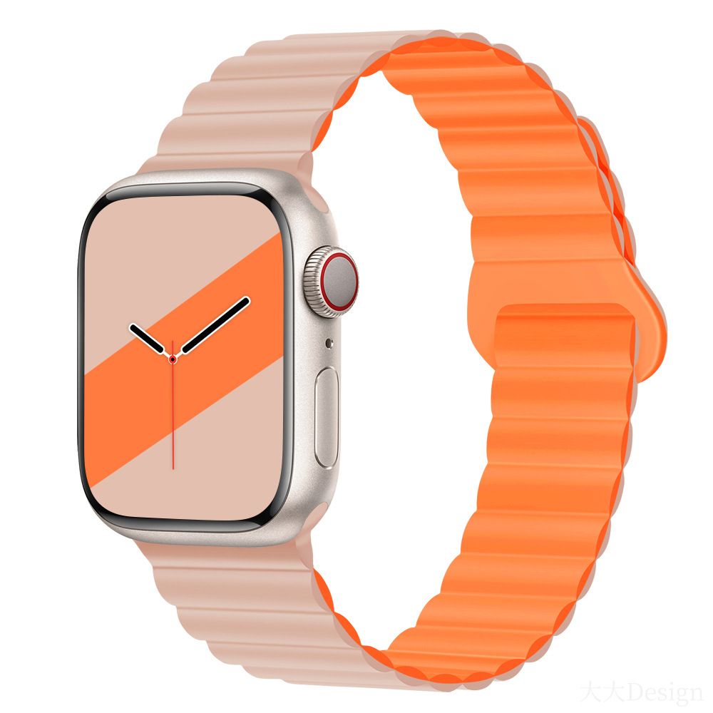 Applicable to Apple watch straps 1-10 generations Apple iwatch9S10 second generation two-color buckle silicone magnetic watch strap – SW-03 party X party