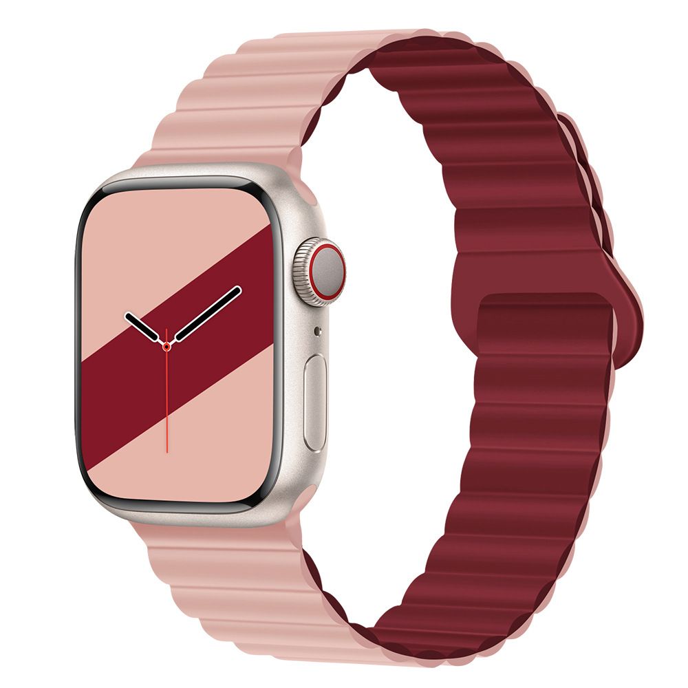 Applicable to Apple watch straps 1-10 generations Apple iwatch9S10 second generation two-color buckle silicone magnetic watch strap – SW-03 party X party