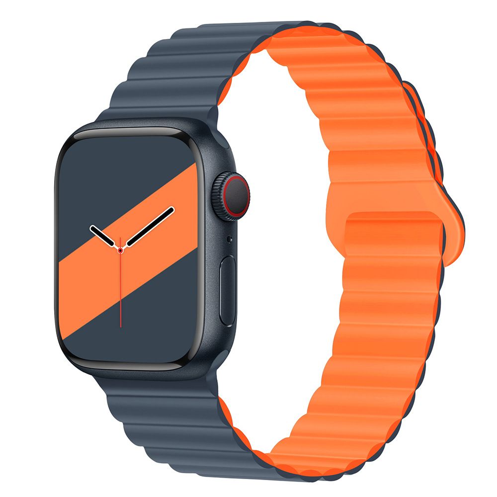 Applicable to Apple watch straps 1-10 generations Apple iwatch9S10 second generation two-color buckle silicone magnetic watch strap – SW-03 party X party