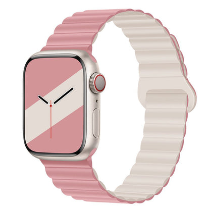 Applicable to Apple watch straps 1-10 generations Apple iwatch9S10 second generation two-color buckle silicone magnetic watch strap – SW-03 party X party