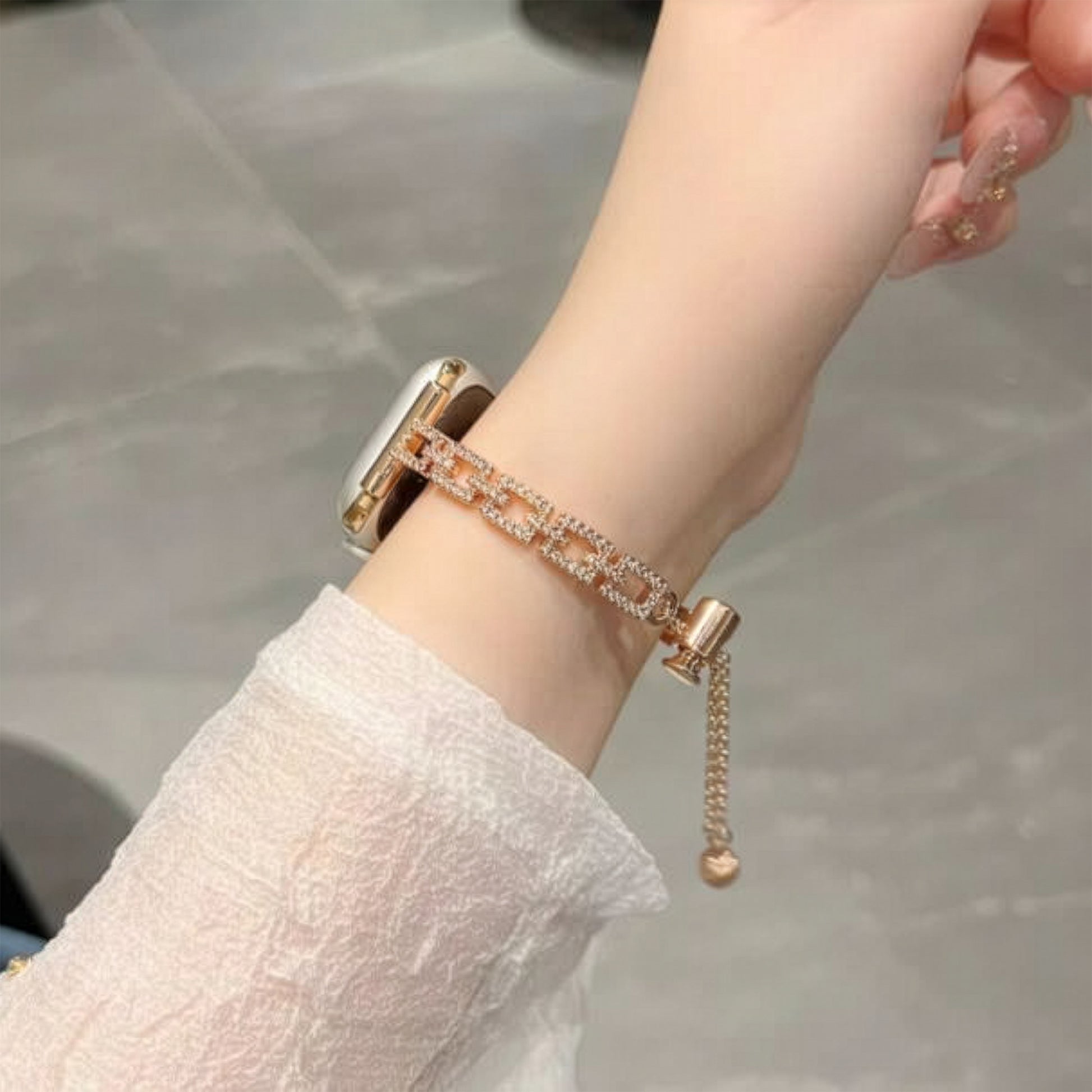 Apple Watch Diamond-Studded Metal Strap – Square Luxury Band SW-27 party X party