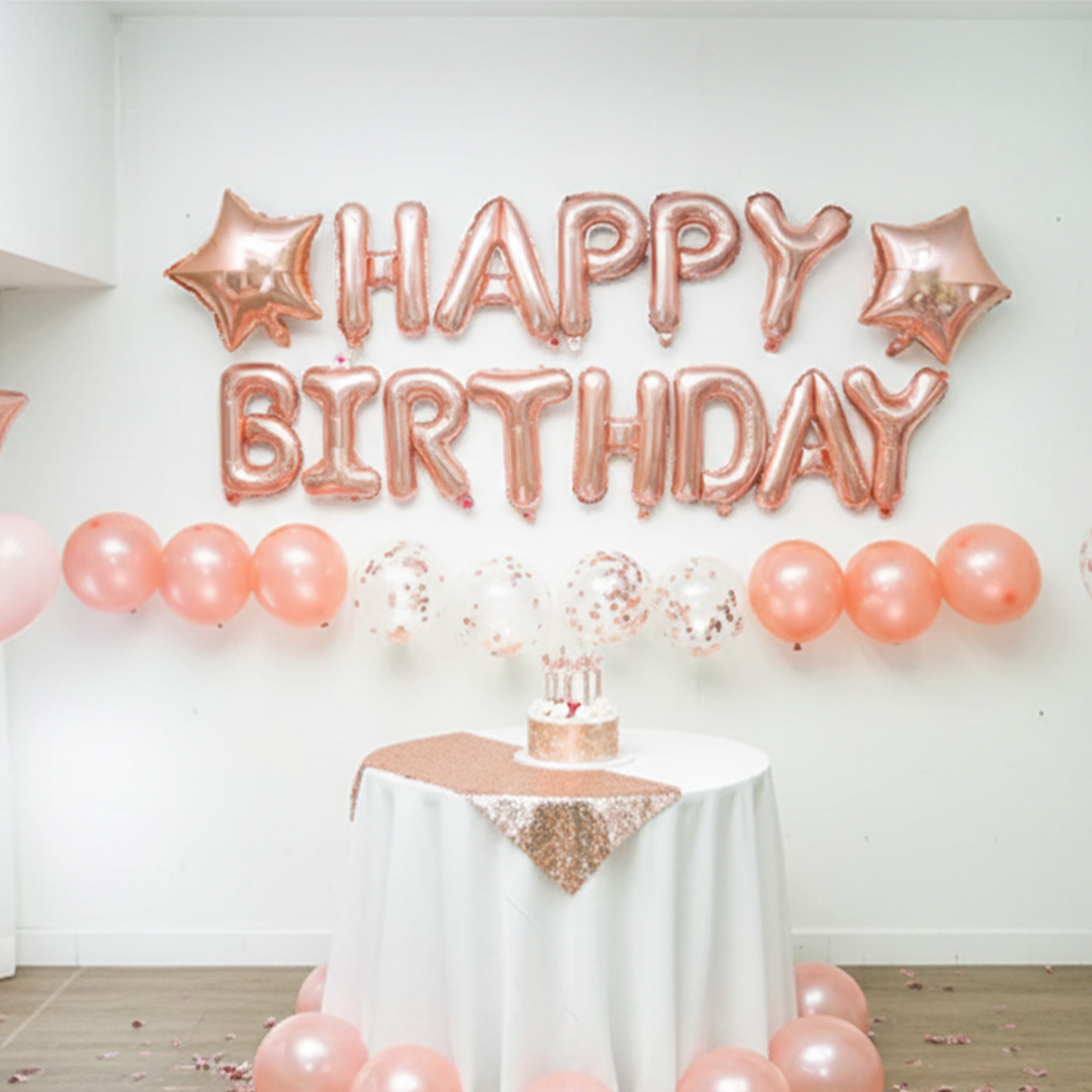 Sequin Balloon Party Decoration Birthday Set in Rose Gold - Rose Gold Sequin Balloon Party Set S005 party X party