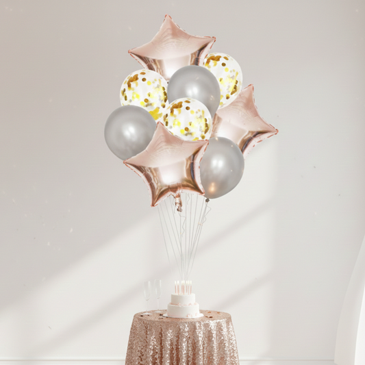 Party Sequins Star Balloon Decoration Set - Gold and Silver Rose S010 party X party