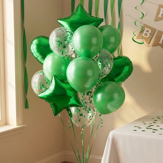 Party Green Sequin Balloon Decoration Set - Star Heart (S021) party X party