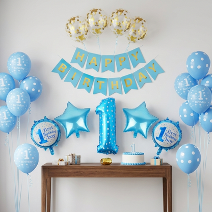 Baby Birthday 1st Birthday Balloon Decoration Set for Boys - S030 party X party
