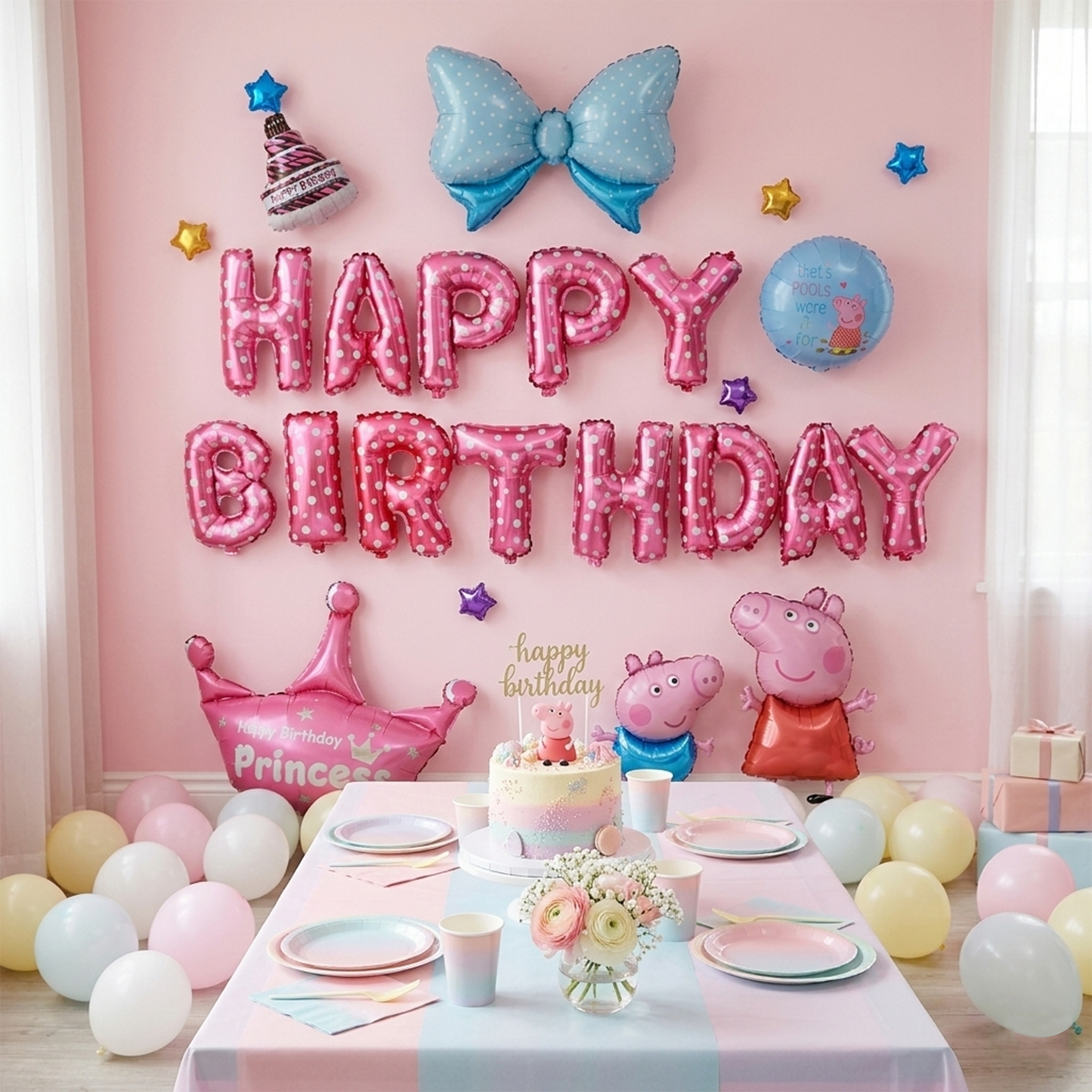 Peppa Pig Birthday Balloon Decoration Set A – S048 party X party