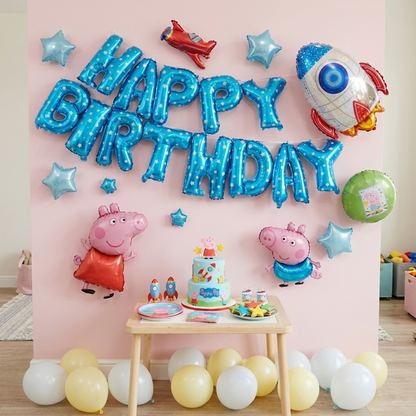 Peppa Pig Birthday Balloons Decoration Set B – S049 party X party