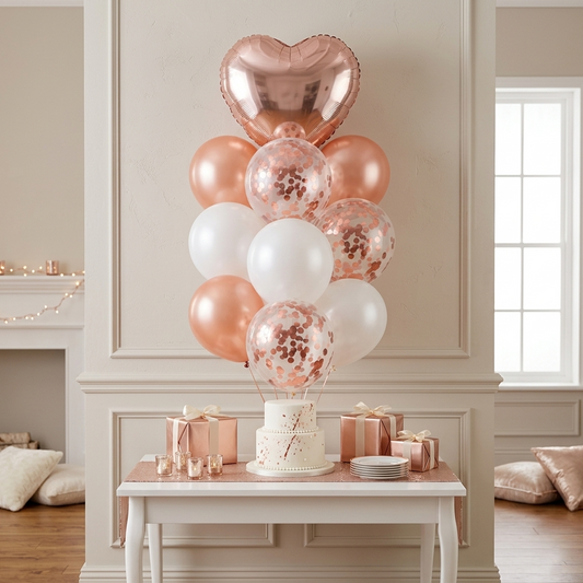 Party balloons, heart balloons, aluminum balloons, sequin balloons, balloon decoration set – S075 party X party