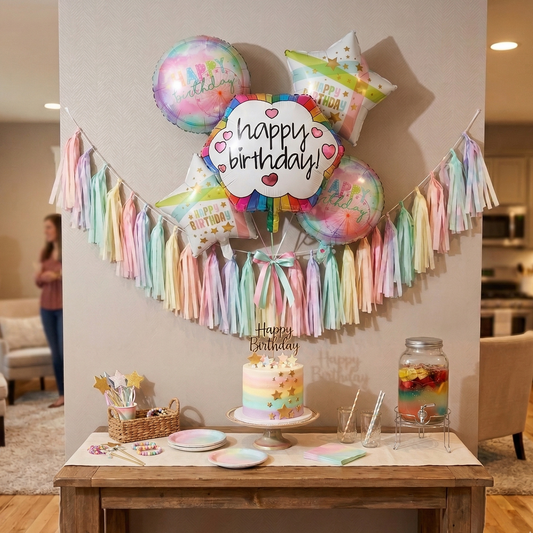 Colorful Birthday Balloons Simple Party Decoration - Balloon Combination - S108 party X party