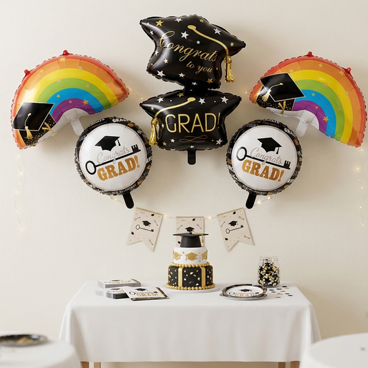 Graduation Cap Balloon Set, simple decoration for graduation celebration – --S113 party X party