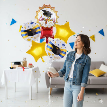 Graduation Medal Shaped Balloon Set Simple Decoration for Graduation Celebration – S114