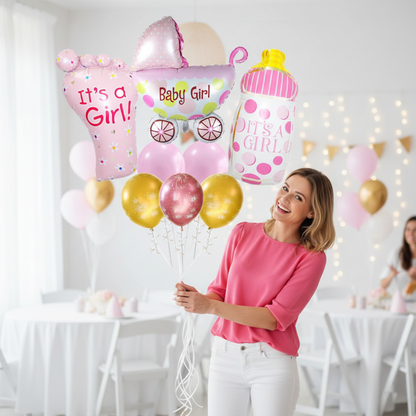 Baby Shower Baby Girl Balloon Party Set – It's a Girl! - S116