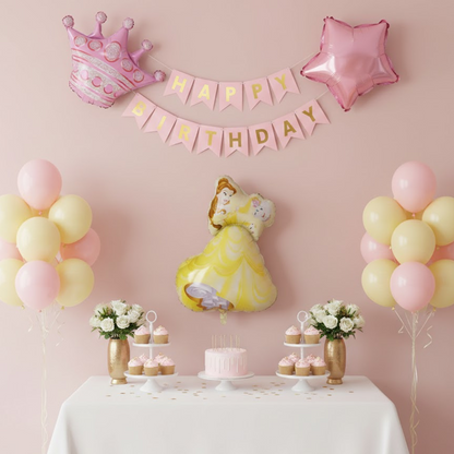 Princess Birthday Balloon Decoration Set - Flag Set -S124