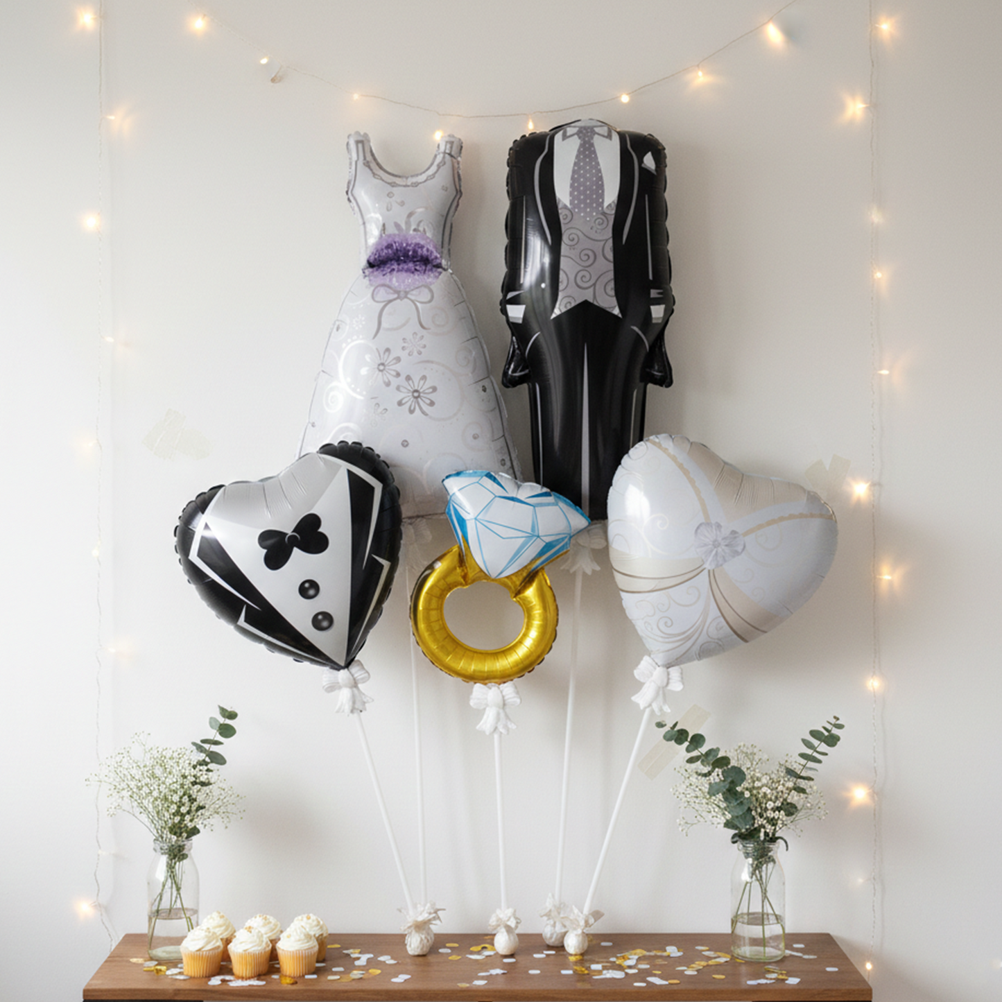 Wedding Engagement Balloon Decoration Set - Wedding Series Engagement Celebration Dress Style - S138 party X party