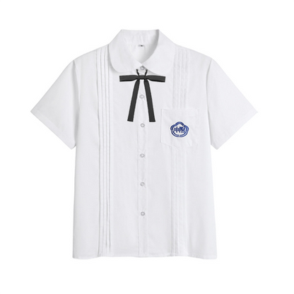 High School Graduation Uniform Shirt - Women's White JK Academy Style Summer Class Shirt (C003) party X party
