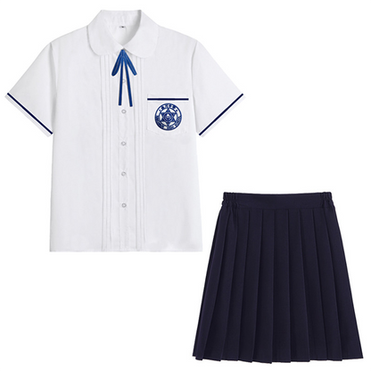 Nanchuan Middle School JK Uniform - Lin Beixing Style Short-Sleeve Shirt & Pleated Skirt Set | Academy Class Uniform C008 party X party