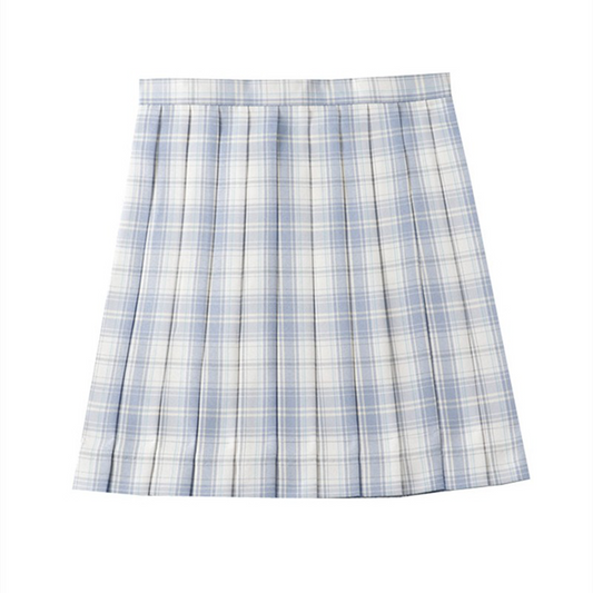 Japanese School Uniform Plaid Skirt | High-Waist Pleated Mini Skirt with Bow Tie & Necktie | Original JK Style C002 party X party