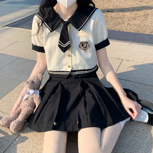 Original Petite JK Uniform Set | Pure-Desire Japanese Sailor Suit | Korean Academy-Style Fitted School Outfit (C032) party X party