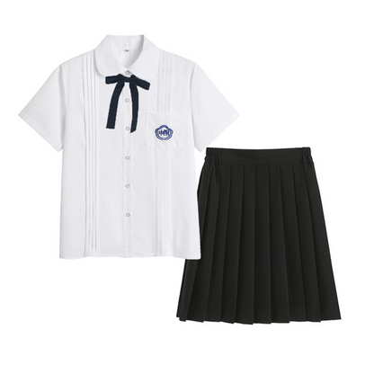 High School Graduation Uniform Shirt - Women's White JK Academy Style Summer Class Shirt (C003) party X party