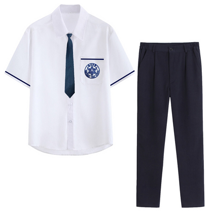 Nanchuan Middle School JK Uniform - Lin Beixing Style Short-Sleeve Shirt & Pleated Skirt Set | Academy Class Uniform C008 party X party