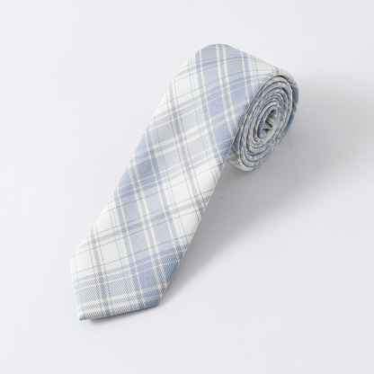 Japanese School Uniform Plaid Skirt | High-Waist Pleated Mini Skirt with Bow Tie & Necktie | Original JK Style C002 party X party