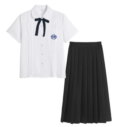 High School Graduation Uniform Shirt - Women's White JK Academy Style Summer Class Shirt (C003) party X party