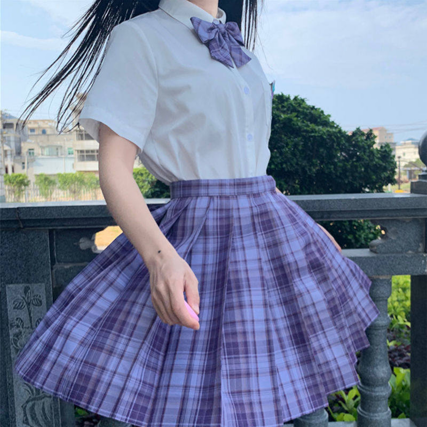 Japanese Academy JK Uniform | Short-Sleeve Shirt & Plaid Pleated Skirt | Esports Girl & Student School Uniform Full Set C051 party X party