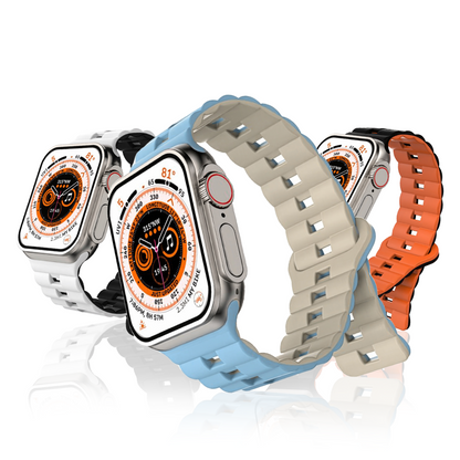 Applicable Apple watch strap Apple watch magnetic double color loop silicone iwatch 1-9 generationSE watch strap – SW-02 party X party