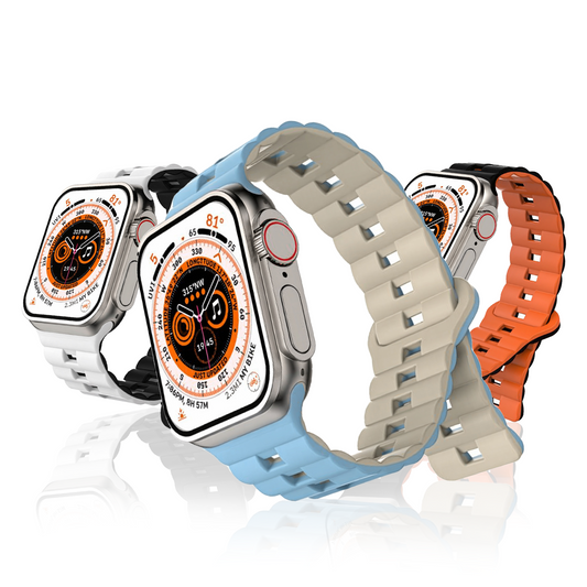Applicable Apple watch strap Apple watch magnetic double color loop silicone iwatch 1-9 generationSE watch strap – SW-02 party X party