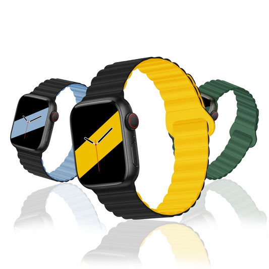 Applicable to Apple watch straps 1-10 generations Apple iwatch9S10 second generation two-color buckle silicone magnetic watch strap – SW-03 party X party