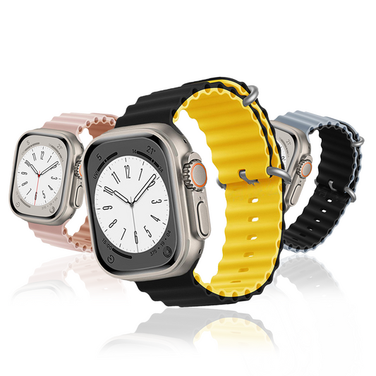 Applicable to Apple Watch iwatch56789SE Ocean S9 Double Buckle Ultra2 Silicone Watch – SW-08 party X party
