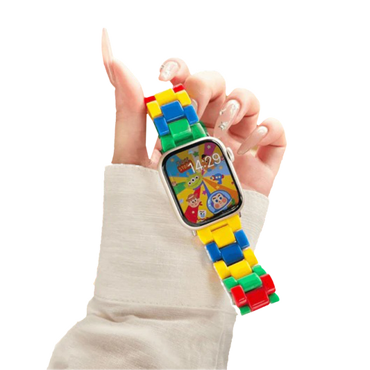 Colored building block pc resin watch strap suitable for Apple watch iwatch98 generation 7654UltraSE – SW-09 party X party