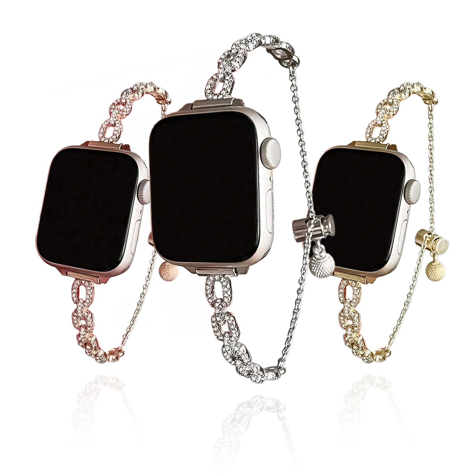Apple Watch Diamond-Studded Metal Strap – Square Luxury Band SW-27 party X party