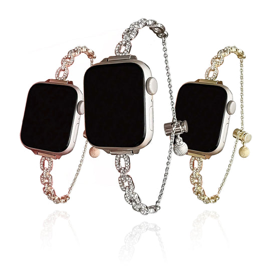 Apple Watch Diamond-Studded Metal Strap – Square Luxury Band SW-27 party X party
