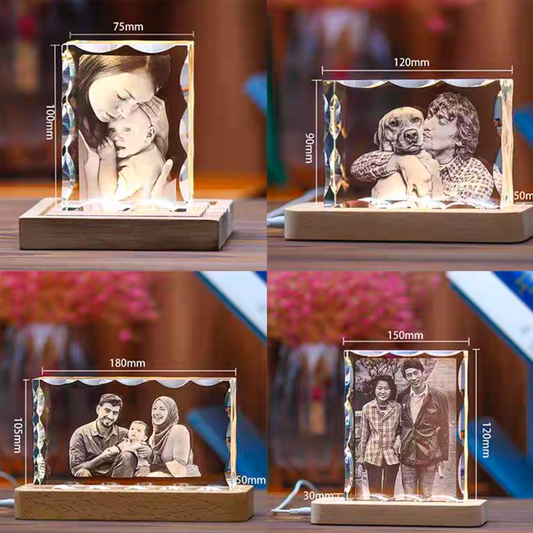 Creative Crystal Anniversary Customization — 10th or 50th Golden Anniversary creative crystal photo customization, perfect for elders, parents, or wife.