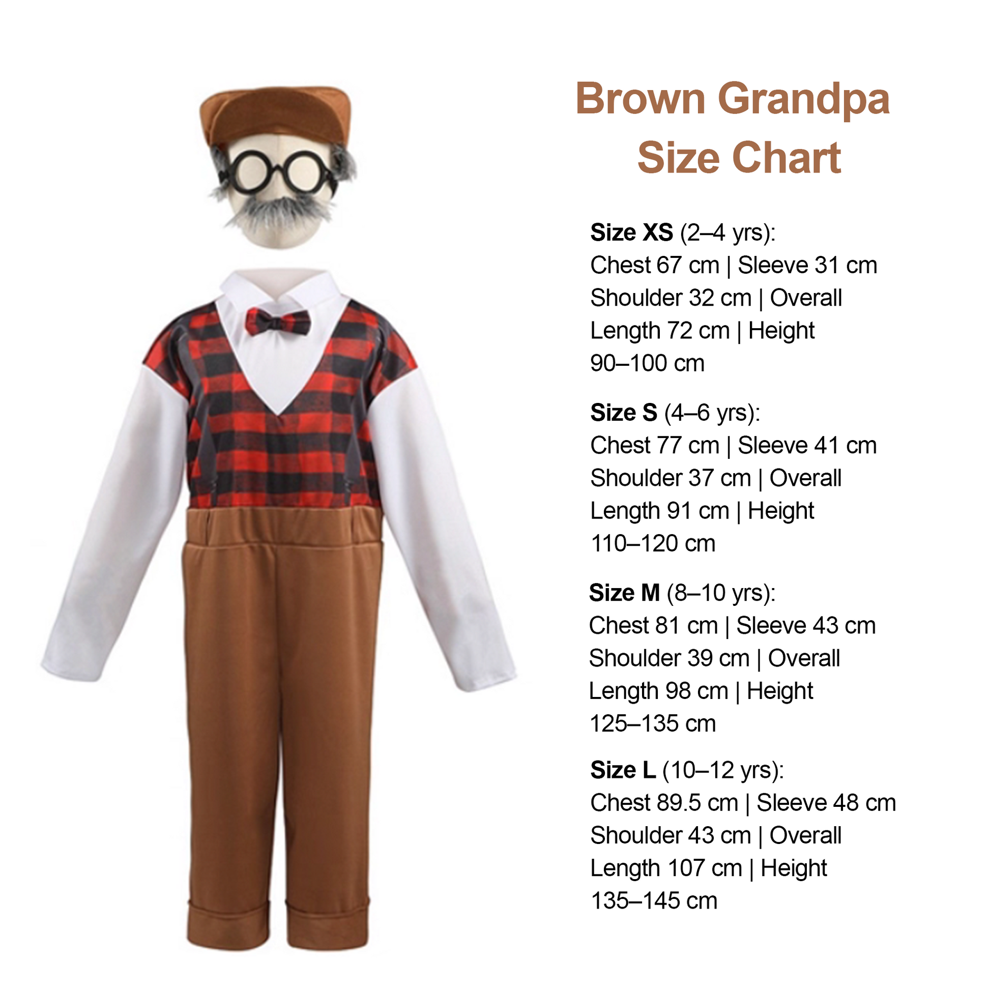 Halloween Kids Costume Grandpa Grandma Elderly Outfit Performance party X party