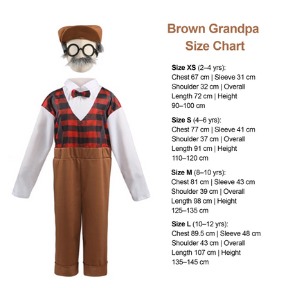 Halloween Kids Costume Grandpa Grandma Elderly Outfit Performance party X party