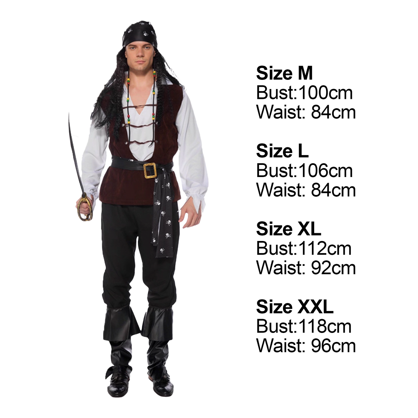 Pirate King: Cosplay Pirate Costume Pirates of the Caribbean Jack Sparrow Outfit party X party