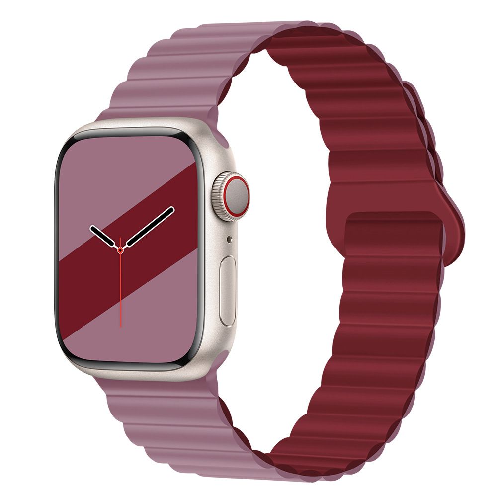 Applicable to Apple watch straps 1-10 generations Apple iwatch9S10 second generation two-color buckle silicone magnetic watch strap – SW-03 party X party